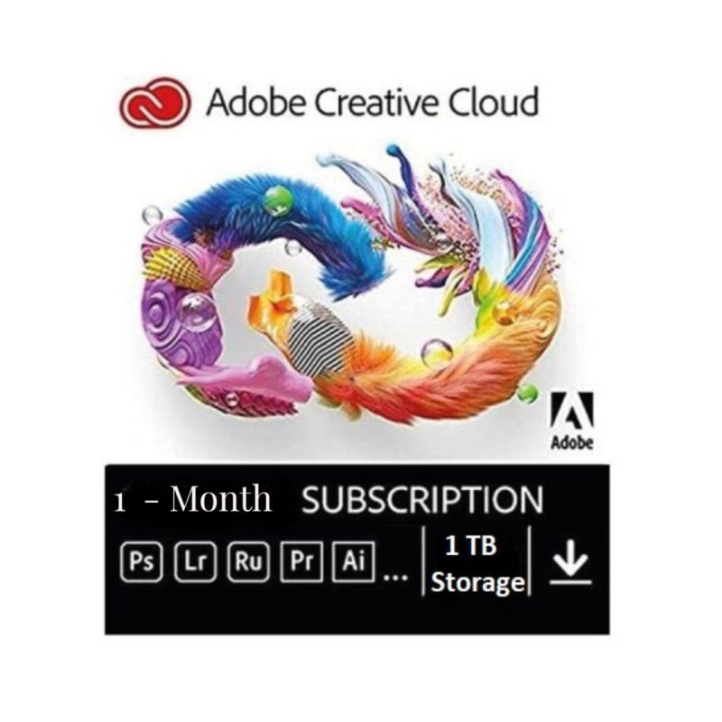 Adobe Creative Cloud All Apps - 1 Month Subscription